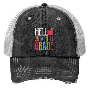 Discover Hello Seventh Grade Back To School Trucker Hats