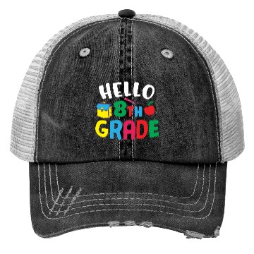 Discover Hello 8th Grade Back To School Trucker Hats