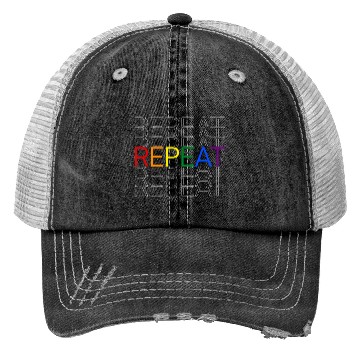 Discover LGBT pride rainbow heart repeat Trucker Hats