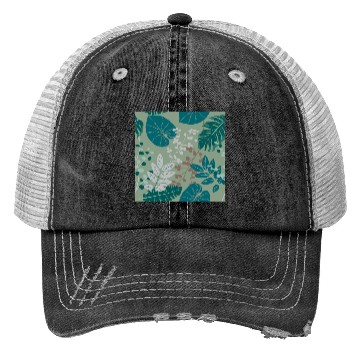 Discover Tropical Leaves - Earthy Colors Trucker Hats