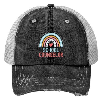 Discover Funny School Counselor Rainbow Appreciation Back Trucker Hats