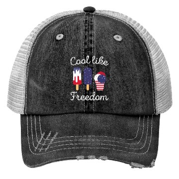 Discover Ice Cream Freedom Popsicles US Flag Trucker Hats
