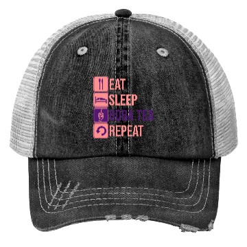Discover Eat Sleep Boba Tea Trucker Hats