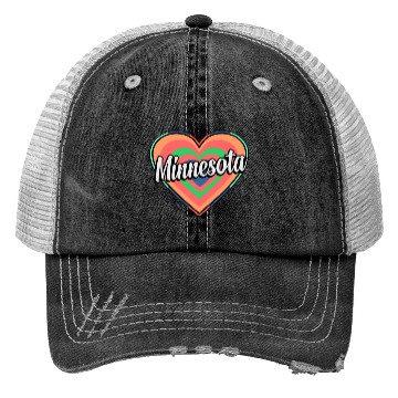 Discover Minnesota Colorful Heart Gift Trucker Hats
