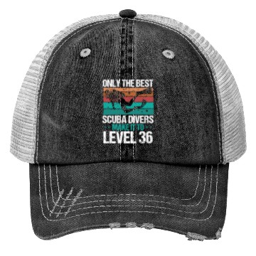 Discover 36 Scuba Diving Level 36 Year Diver Snorkeling Trucker Hats