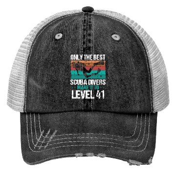 Discover 41 Scuba Diving Level 41 Year Diver Snorkeling Trucker Hats