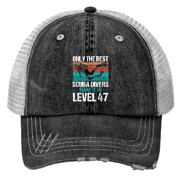 Discover 47 Scuba Diving Level 47 Year Diver Snorkeling Trucker Hats