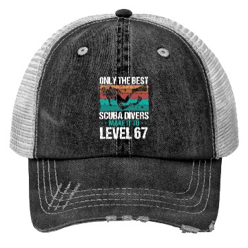 Discover 67 Scuba Diving Level 67 Year Diver Snorkeling Trucker Hats