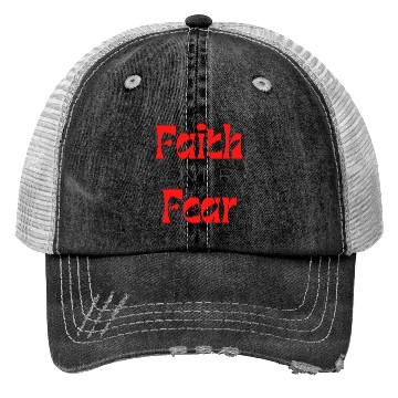 Discover Faith over Fear Typography Trucker Hats