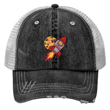 Discover Planet And Rocket Trucker Hats