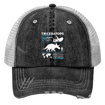 Discover triceratops fact sheet Trucker Hats