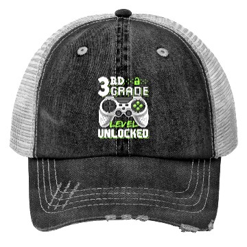 Discover 3rd Grade Level Unlocked Video Game Back to School Trucker Hats