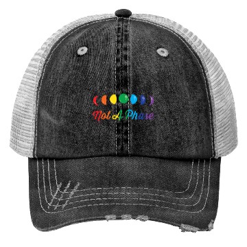 Discover LGBT Not A Phase Funny Rainbow Moon Phase Gift Trucker Hats