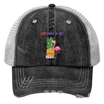 Discover Christmas In July Pineapple Xmas Tree Lights Trucker Hats