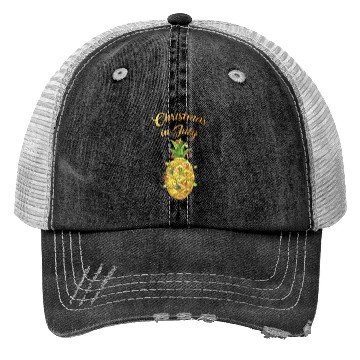 Discover Christmas In July Pineapple Xmas Tree Lights Trucker Hats