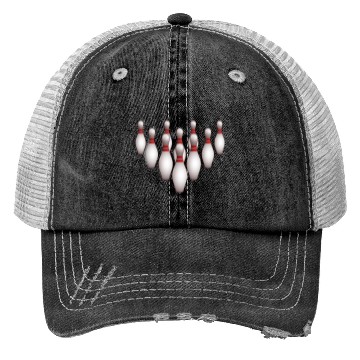 Discover Bowling Pins Dynamic Pattern Trucker Hats