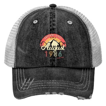 Discover Year Of Construction August 1986 Trucker Hats