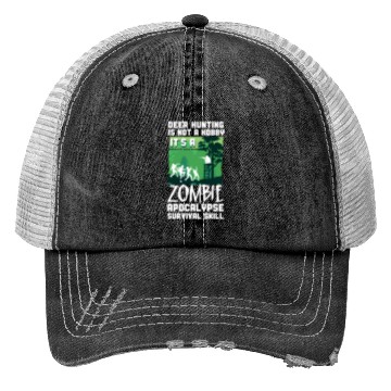 Discover Buck Deer Hunting Hunter Zombie Trucker Hats