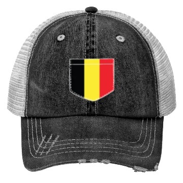 Discover belgium flag in a shape of a pocket Trucker Hats