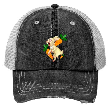Discover Crazy rabbit running for carrot Trucker Hats