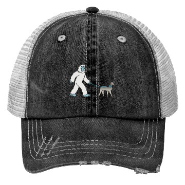 Discover Bigfoot Sasquatch Walking Irish Wolfhound Trucker Hats