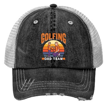 Discover Golfing Dad Team Golfer Golf Father's Day Father Trucker Hats