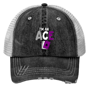 Discover I'm An Ace Asexual Pride Playing Card Trucker Hats