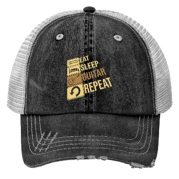 Discover Guitarist Eat Sleep Repeat Trucker Hats