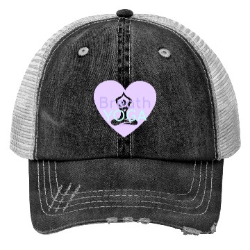 Discover Breath Yoga Relax | Yogi Trucker Hats with heart Namaste