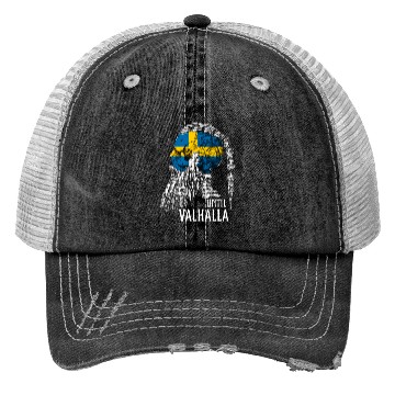 Discover Sweden, Swedish Flag, Till Valhalla, Viking Trucker Hats