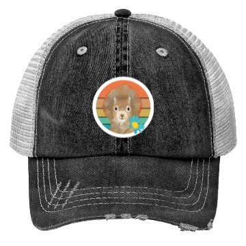 Discover Retro Vintage Squirrel With Flower Trucker Hats