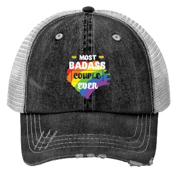 Discover LBGT Flag Gay Pride Human Couple Trucker Hats