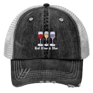Discover Red Wine & Blue | Bourbon Drinker Trucker Hats | Whisky