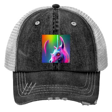 Discover Heavy metal rainbow ultra unicorn Trucker Hats