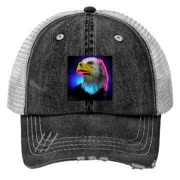 Discover i love america neon bright lightsamerican eagle Trucker Hats