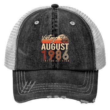 Discover Year Of Construction 1986 In August Trucker Hats