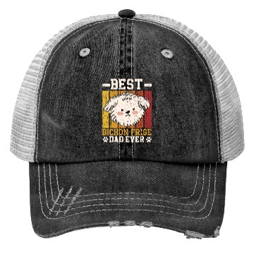 Discover Best Bichon Frise Dad Ever Curly Hair Pup Puppy Trucker Hats