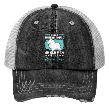 Discover Never Underestimate An Old Man With A Bichon Frise Trucker Hats