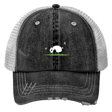 Discover Animal Love Cartoon Panda Ecosystem Nature Grass Trucker Hats