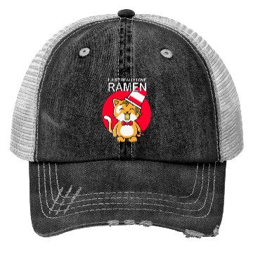 Discover Cat Ramen Lover I Just really love Ramen Trucker Hats