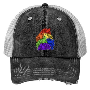 Discover Turtle Stack LGBTQ Gay Pride Rainbow Flag LGBT Trucker Hats
