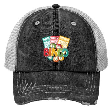 Discover Fun Lucky Bingo Gambling Night Balls Cards T Trucker Hats