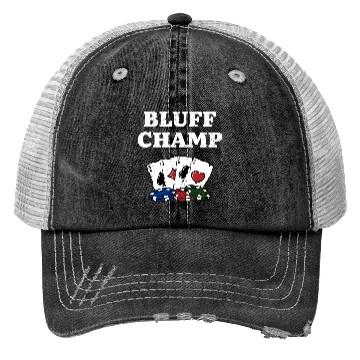 Discover Bluff Champ Card Games Poker Card Player Poker Trucker Hats