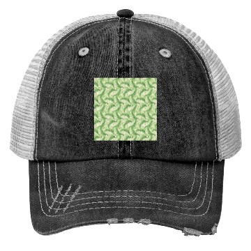 Discover Watercolor Tropical Jungle Palm Leaves Trucker Hats