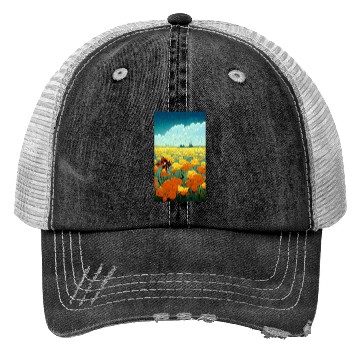 Discover Colorful multicolored bright picture. Painted Trucker Hats