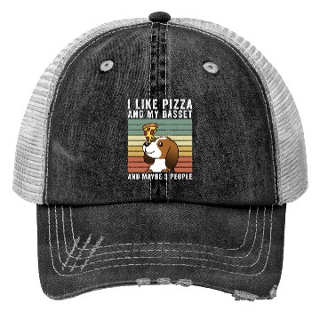 Discover I Like Pizza And My Basset Hound Trucker Hats