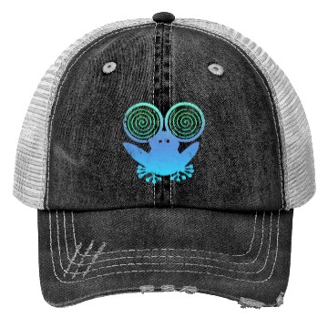 Discover Hypnotic Frog Blue Trucker Hats