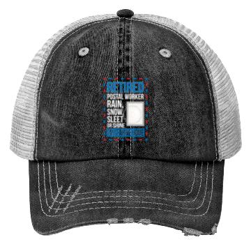 Discover Retired Postal Worker Retirement Mailman Postman Trucker Hats