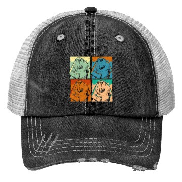 Discover Retro Proboscis Monkey Ape Wildlife Zookeeper Trucker Hats