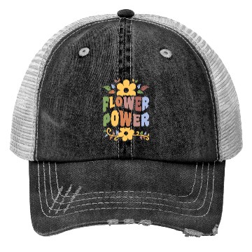 Discover Flower Power 1960's Hippie Floral Funny Saying Trucker Hats